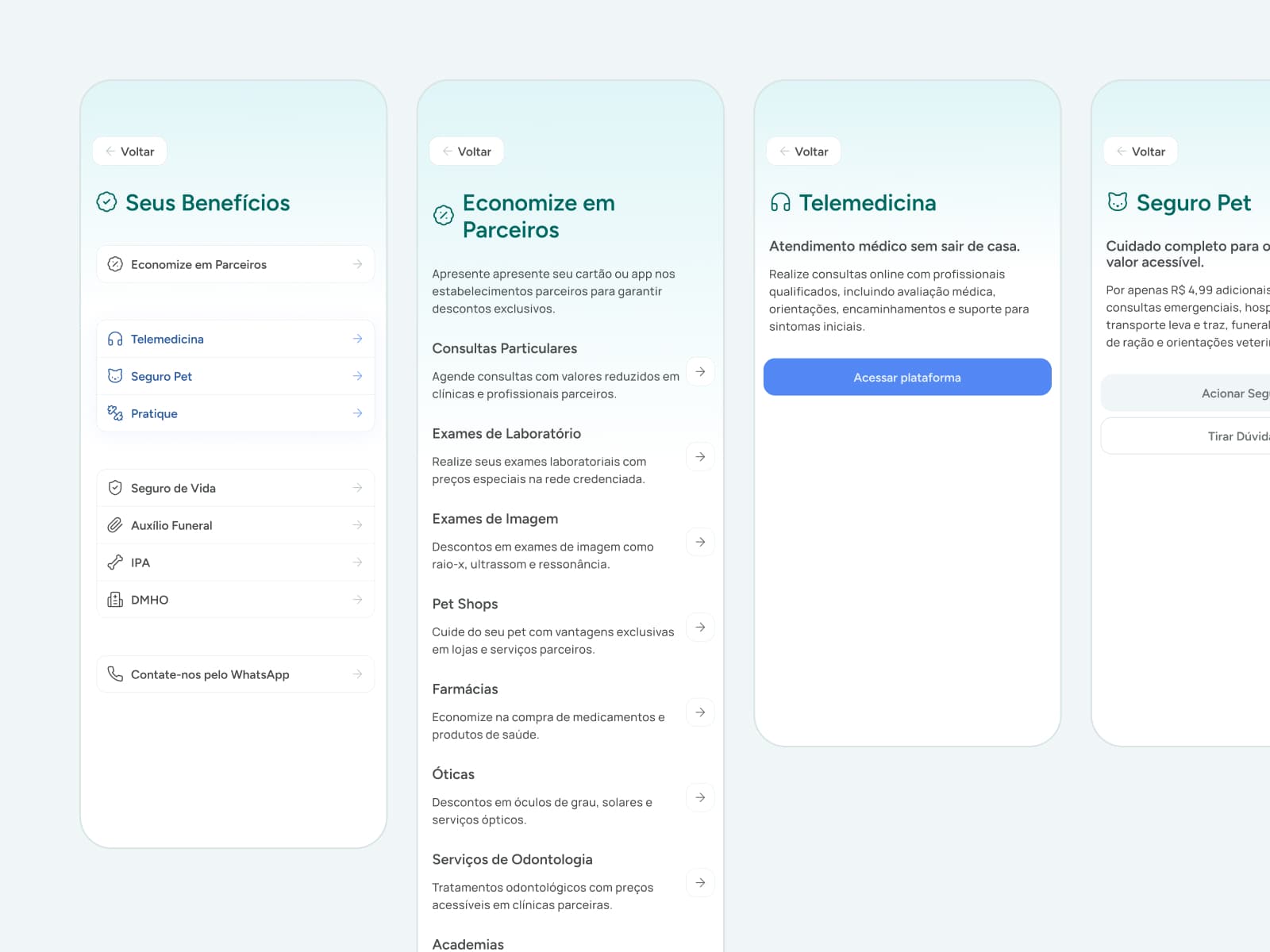 Telas de benefícios